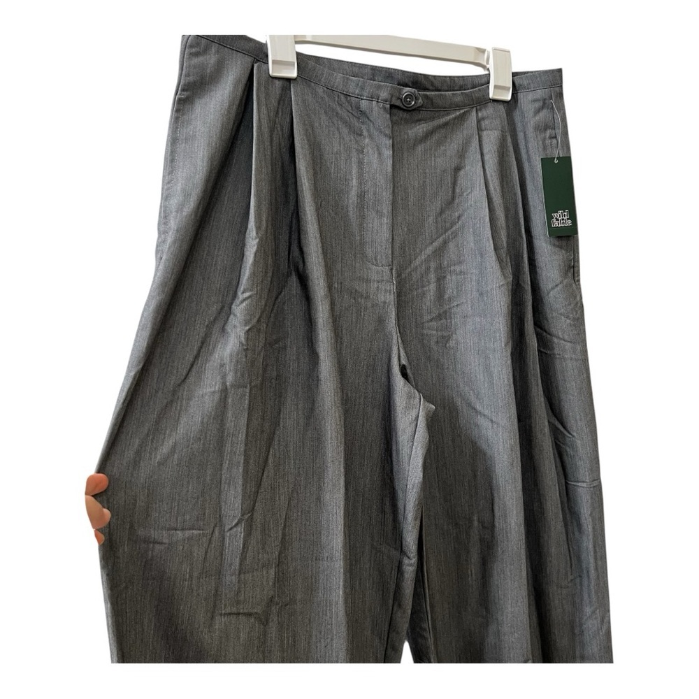 NWT Wild Fable Women's Gray Wide-Leg Pleated Pants Size L - Picture 3 of 7